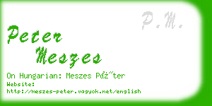 peter meszes business card